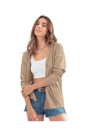 Saquillo Largo Con Capucha Y Puños En La Misma Tela J2733 Arena