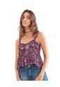 Blusa De Tiritas Con Escote En V Y Boleros En Ruedo J2543 Violeta Estampado de Leonisa
