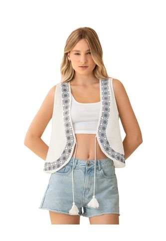 Chaleco Manga Sisa Con Tira Para Anudar J2978 Marfil Leonisa