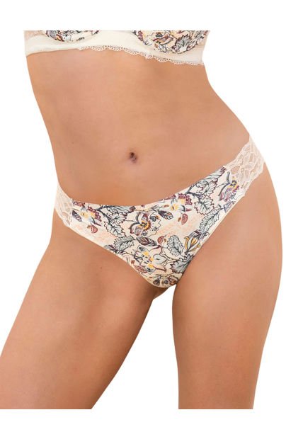 Brasilera Invisible Con Toques De Encaje En Laterales 012968 Estampado Floral