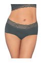 Panty Hípster En Tela Ultraliviana Con Franja De Encaje 012960 Gris Oscuro de Leonisa