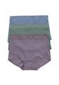 Paquete X 3 Panties Clásicos Con Toques De Encaje 118X3 Lila Empolvado / Verde / Azul Empolvado de Leonisa