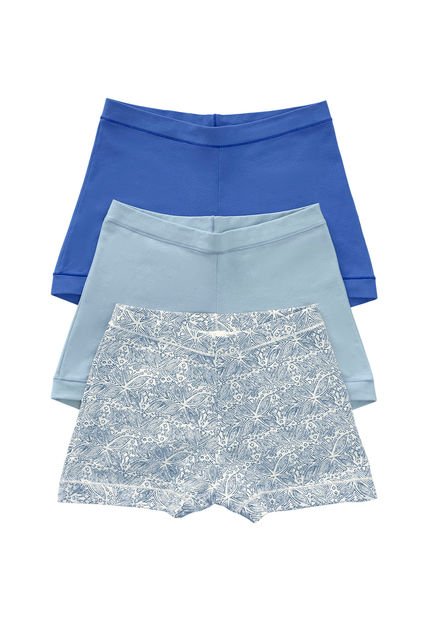 Paquete X 3 Bóxers Con Algodón Elástico 12669X3 Estampado Azul / Azul Rey / Azul Cielo