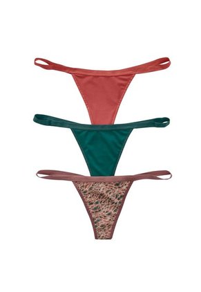 Paquete X 3 Tangas Brasileras De Tiro Bajo 12682X3 Estampado Manchas / Terracota / Verde Az