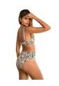 Bikini Con Panty Tiro Alto Y Top Corsetero 201587 Estampado Tropical de Leonisa