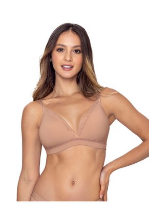 Brasier Sin Arco Pura Comodidad Con Detalles En Tul Leonisa Rosado