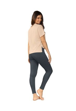 Legging Tiro Medio Sin Costura En Parte Frontal FP867 Gris Oscuro