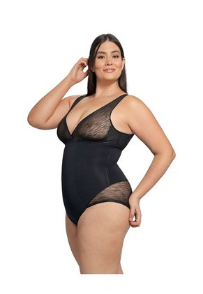 Faja Tipo Body Con Bralette Incorporado Con Control De Abdomen 018517 Negro