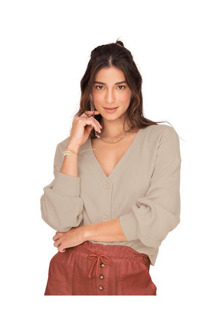 Leonisa Buzo Manga Larga Con Perilla Funcional F6397 Crudo