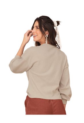 Leonisa Buzo Manga Larga Con Perilla Funcional F6397 Crudo