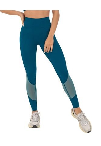 Legging Con Mallas Laterales Leonisa Active By Silvy Araujo 195626 Azul Leonisa