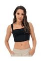 Camiseta Crop Top Tipo Corset Leonisa By Silvy Araujo J2993 Negro de Leonisa