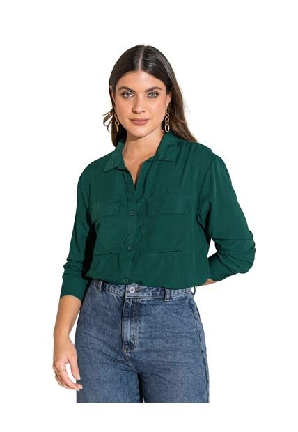 Ropa Exterior Camisa Verde LEONISA F6557
