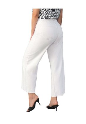 Pantalón Tiro Alto Bota Amplia F6406 Blanco