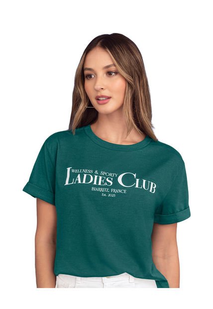 Leonisa Camiseta Básica Manga Corta Con Estampado J2542S Verde