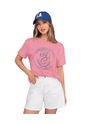 Leonisa Camiseta Básica Manga Corta Con Estampado J2542S Rosa de Leonisa