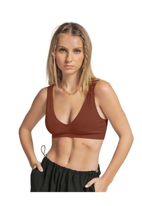 Leonisa Crop Top Seamless Con Escote En V J2669 Café