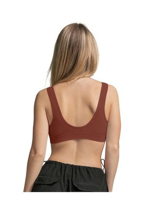 Leonisa Crop Top Seamless Con Escote En V J2669 Café