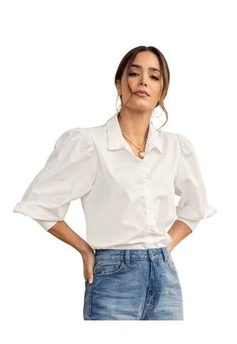 Leonisa Blusa Manga 3/4 Con Perilla Funcional Y Recogido En Hombros F6619 Blanco Leonisa