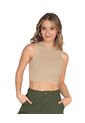 Leonisa Camiseta Crop Top Con Detalle Cruzado En Frente J2812 Beige de Leonisa