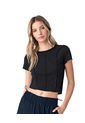 Leonisa Camiseta Crop Top Con Costuras Expuestas Decorativas J2839 Negro de Leonisa