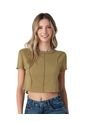 Leonisa Camiseta Crop Top Con Costuras Expuestas Decorativas J2839 Suela de Leonisa