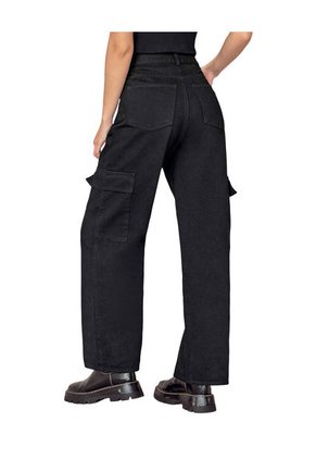 Leonisa Jean Bota Ancha Con Bolsillos Laterales Funcionales J2603 Negro