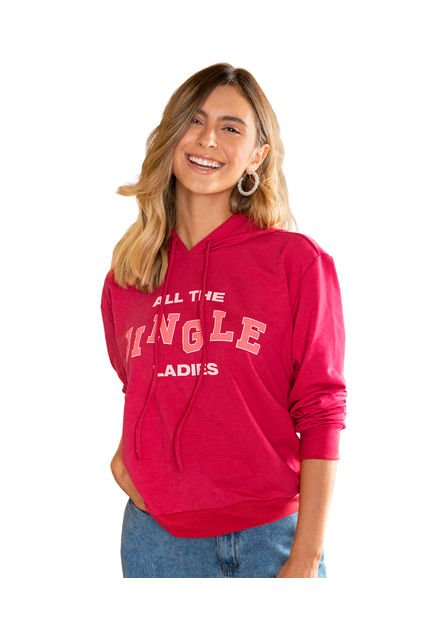 Leonisa Buzo Con Capucha Y Estampado Frontal De Navidad J2328 Rojo