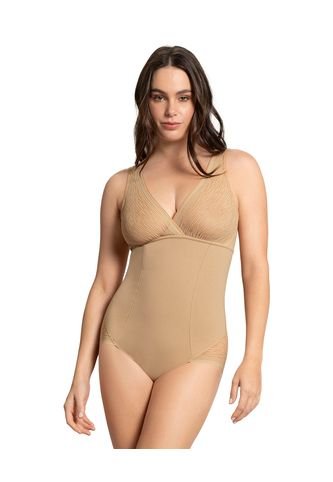 Faja Tipo Body Con Bralette Incorporado Con Control De Abdomen 018517 Marrón Leonisa