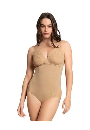 Faja Tipo Body Con Bralette Incorporado Con Control De Abdomen 018517 Marrón