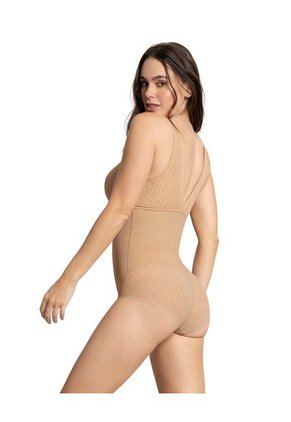 Faja Tipo Body Con Bralette Incorporado Con Control De Abdomen 018517 Marrón