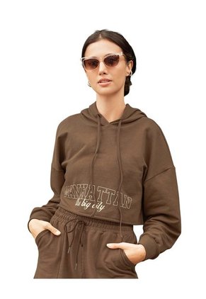 Leonisa Buzo Crop Top Con Estampado Localizado J2716 Café