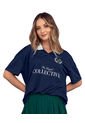 Camiseta Oversized Tipo Polo J2779 Azul de Leonisa