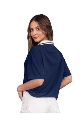 Camiseta Oversized Tipo Polo J2779 Azul