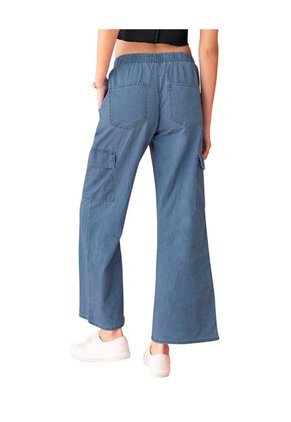 Leonisa Pantalón Bota Recta Con Bolsillos Funcionales Y Tira Decorativa J2807 Azul