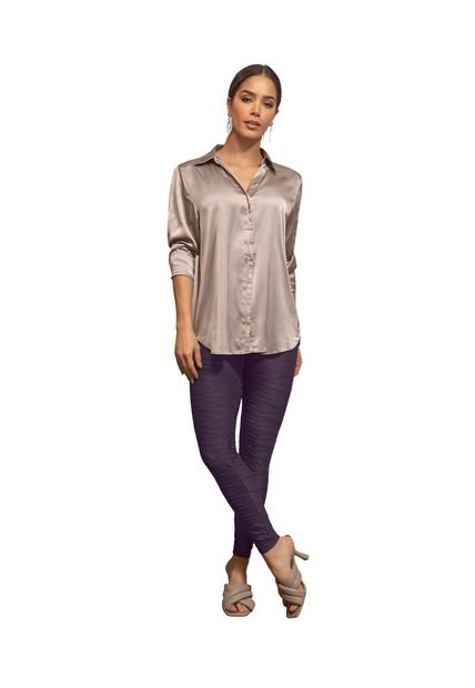 Leonisa Legging Control Fuerte De Abdomen Textura Acanalada 441010 Morado