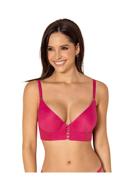 Leonisa Brasier Triangular De Realce Alto Y Buen Cubrimiento Memory Bustier 091010 Fucsia