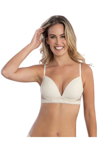 Brasier Media Copa Con Arco Y Base Elaborada En Encaje Sexy Essential 091077 Crudo