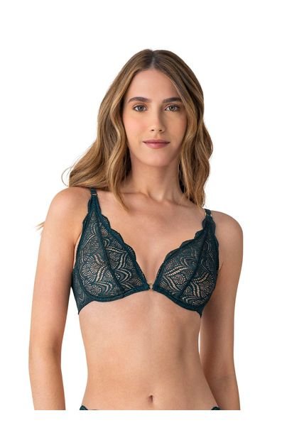 Leonisa Bralette En Encaje Con Transparencias Y Arco 091017 Verde
