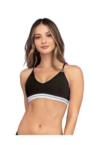 Top En Algodón Ultracómodo Con Cargaderas Graduables 091082 Negro Leonisa