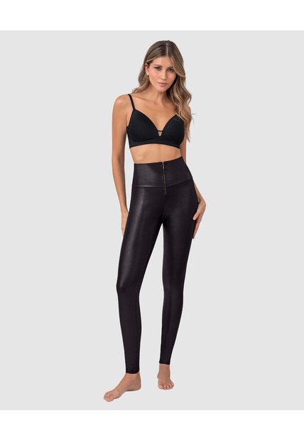 Leonisa Legging Con Cierre Y Control /imitación Cuero S67459