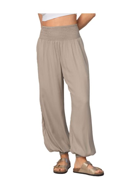 Pantalón Amplio Con Bota Ajustada J2879 Beige