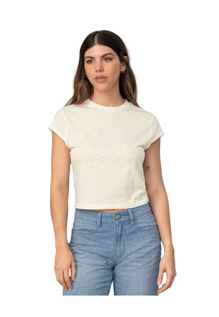 Camiseta Manga Corta Cuello Redondo Básica J2874 Crudo