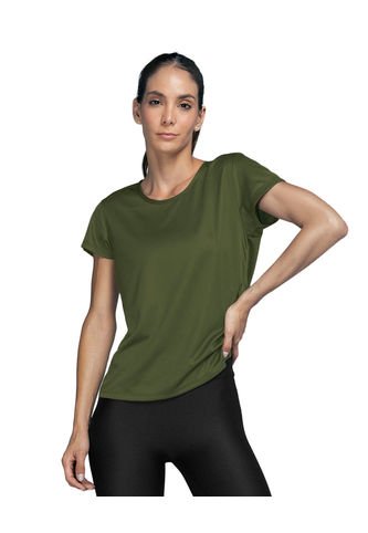 Camiseta Deportiva De Secado Rápido Y Silueta Semiajustada 195324 Verde Leonisa