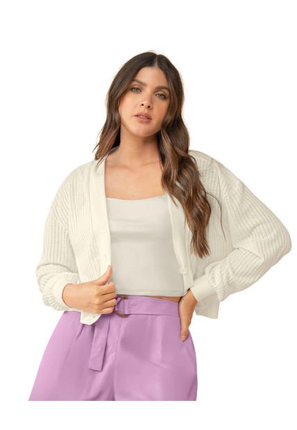 Buzo Cuello En V Con Cuello Fajón Y Perilla En Rib F6849 Crudo