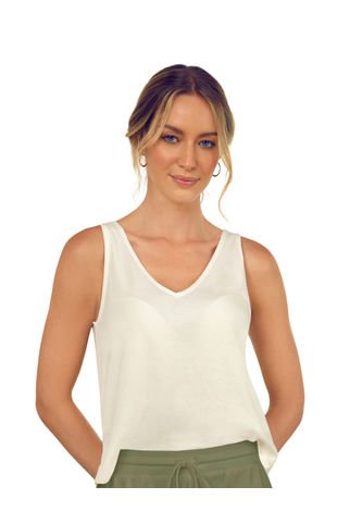 Camiseta Básica Manga Sisa Cuello En V FP848 Crudo Leonisa