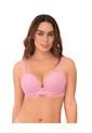 Brasier Doble Realce Escote Profundo Elaborado En Encaje 71345 Rosa Pastel de Leonisa