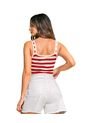 Camiseta Manga Sisa En Tejido Acanalado Stretch J2892 Rayas Rojas de Leonisa