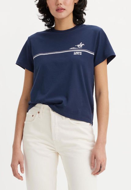 Camiseta Azul Navy-Blanco Levi's Graphic