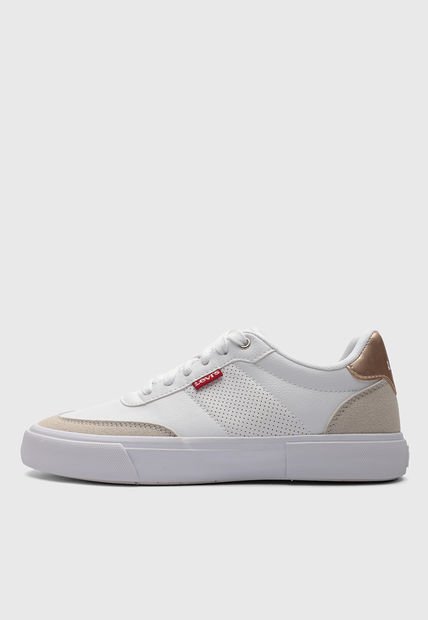 Tenis Lifestyle Blanco-Beige-Dorado Levi's Maribel Ul